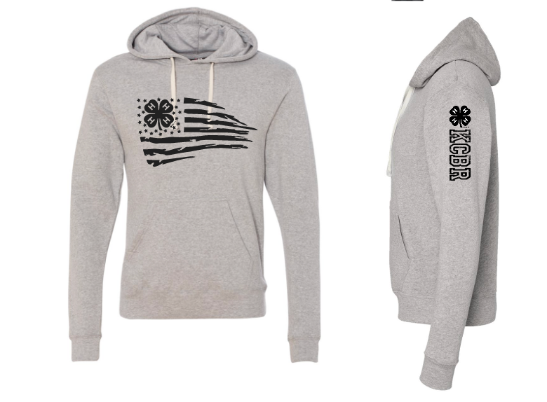 KCBR 4-H J. America - Triblend Fleece Hooded Sweatshirt American Flag